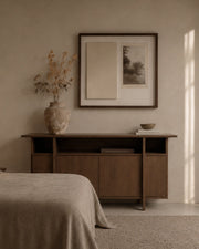 Aparador Kai de roble moka 160 x 44 cm