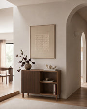Aparador Norai de nogal con 1 puerta 105 x 40 cm