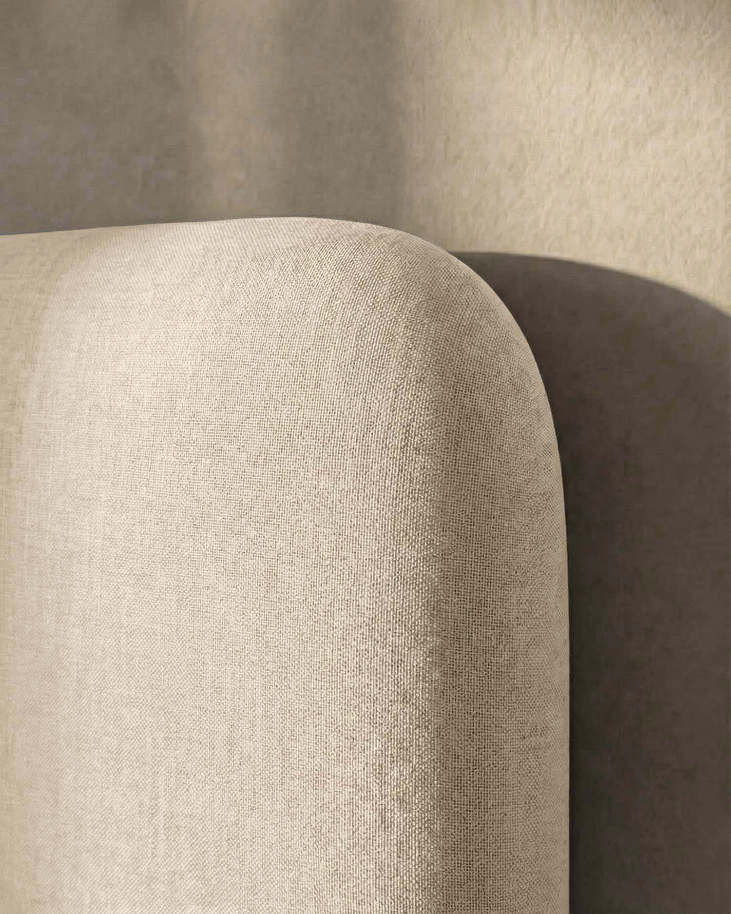 Cabecero Auba de lino beige para cama de 150/160 cm