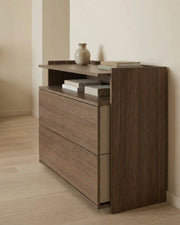 Cómoda Caló de roble moka con 2 cajones 100 x 45 cm