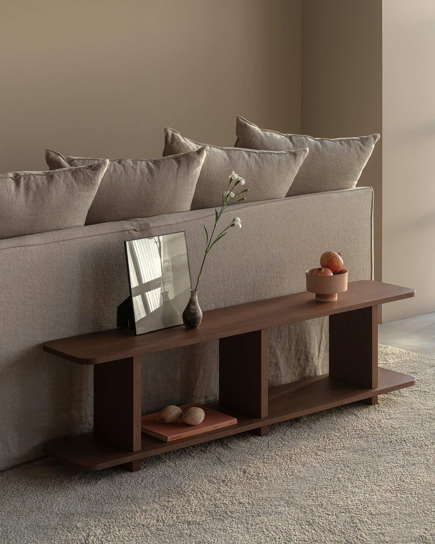 Estantería Otti roble moka 2 estantes 150 x 30 cm