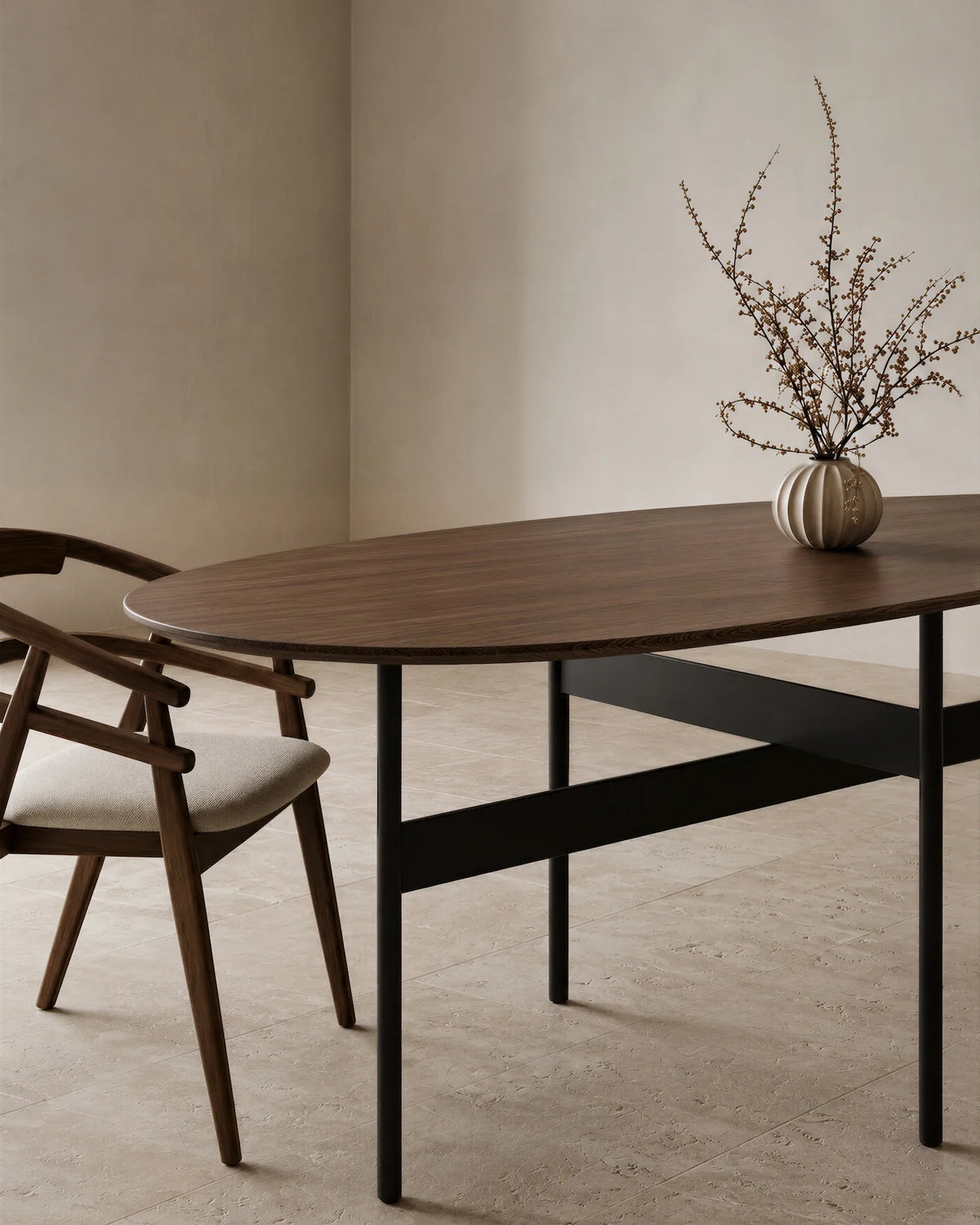 Mesa de comedor Tala de roble moka 190 x 95 cm