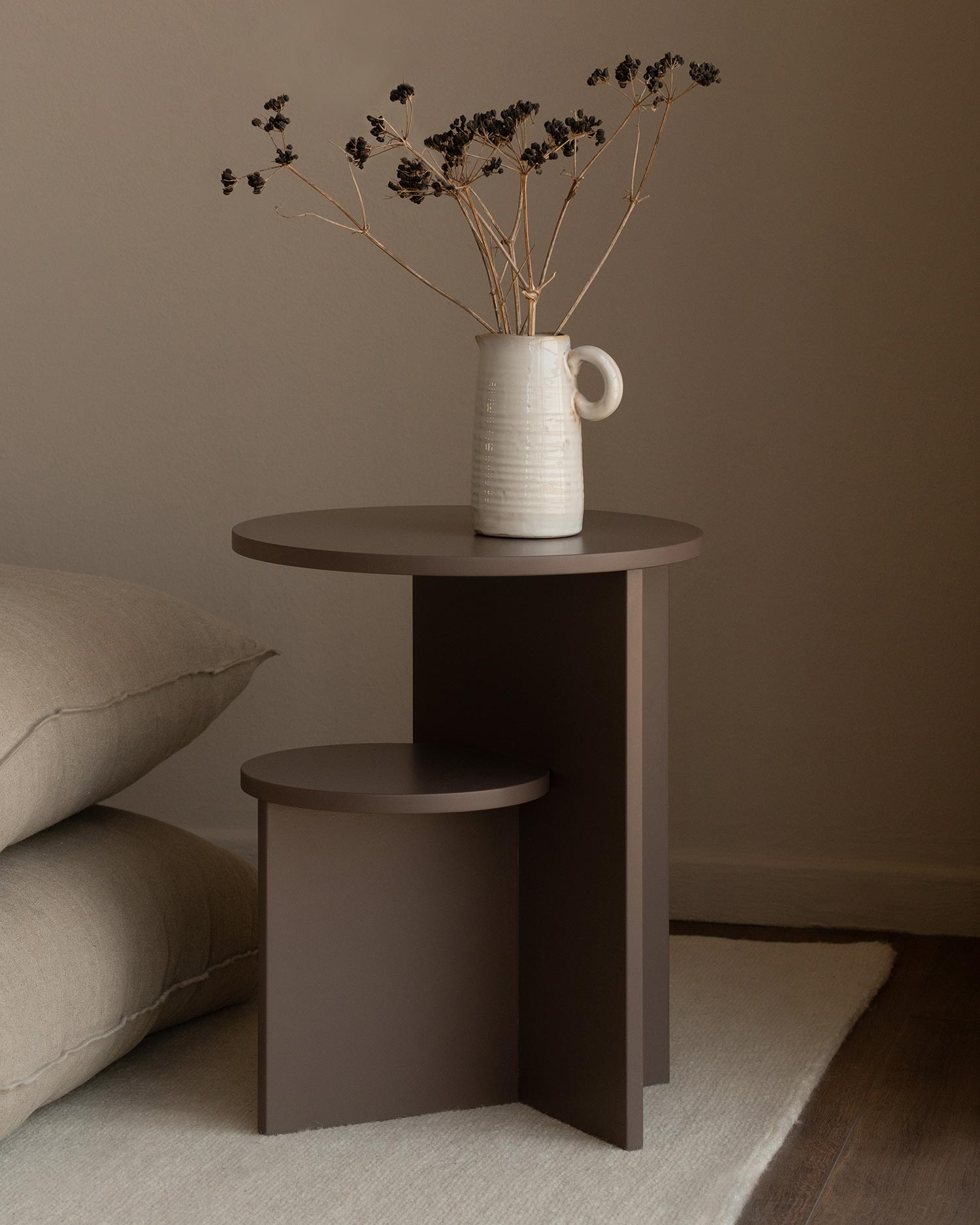 Mesita de noche Aura brown ø 40 cm