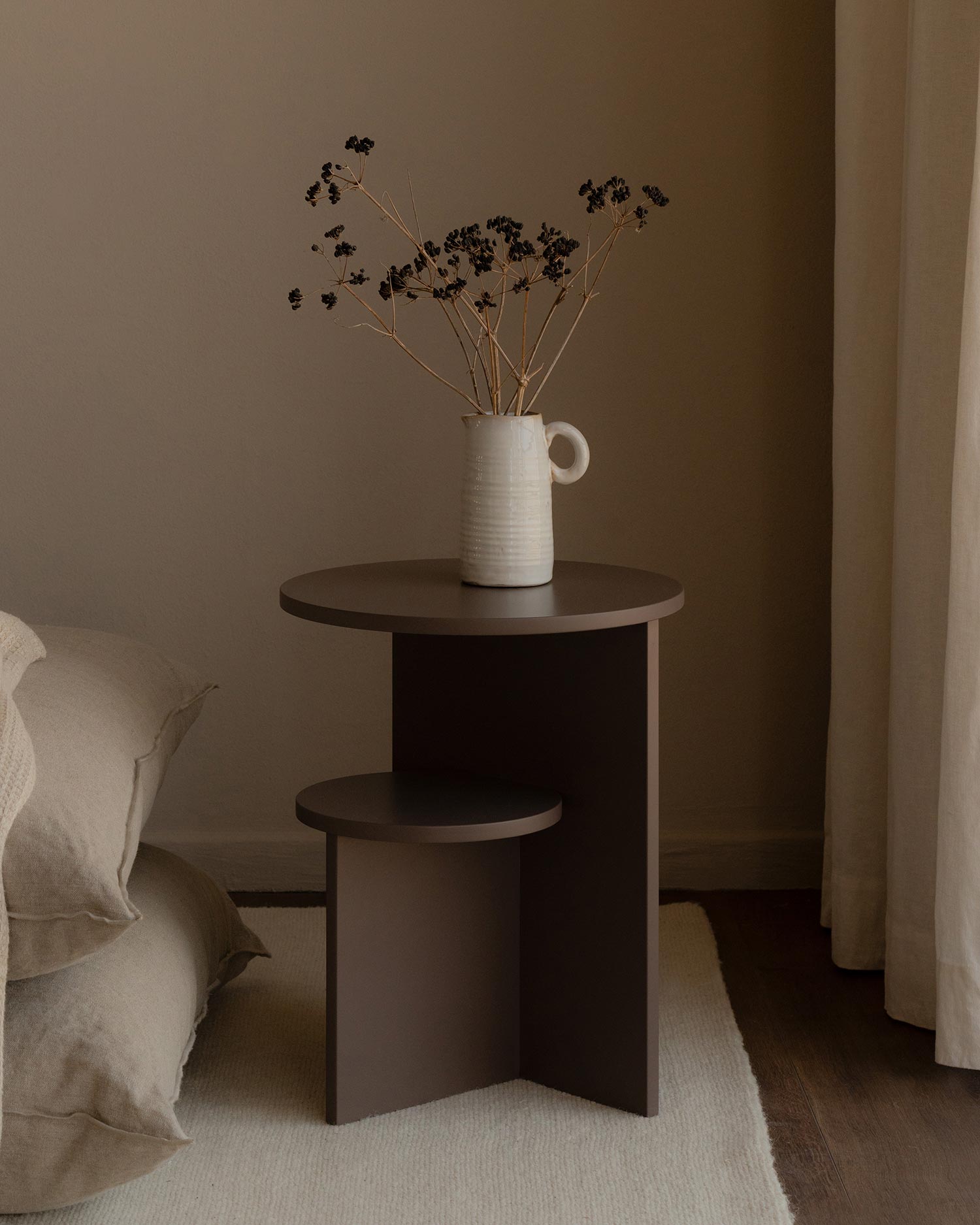 Pack de 2 mesitas de noche Aura brown ø 40 cm