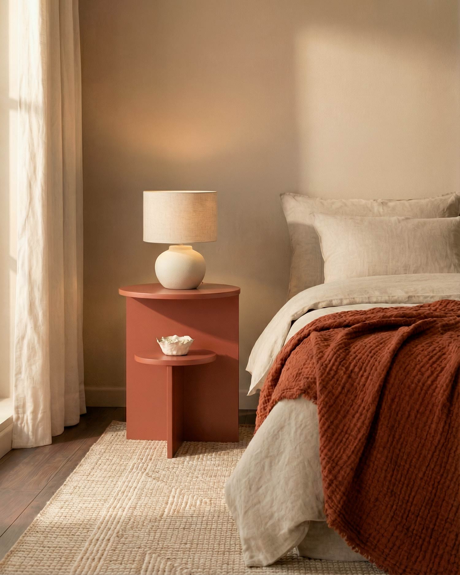 Pack de 2 mesitas de noche Aura terracota ø 40 cm