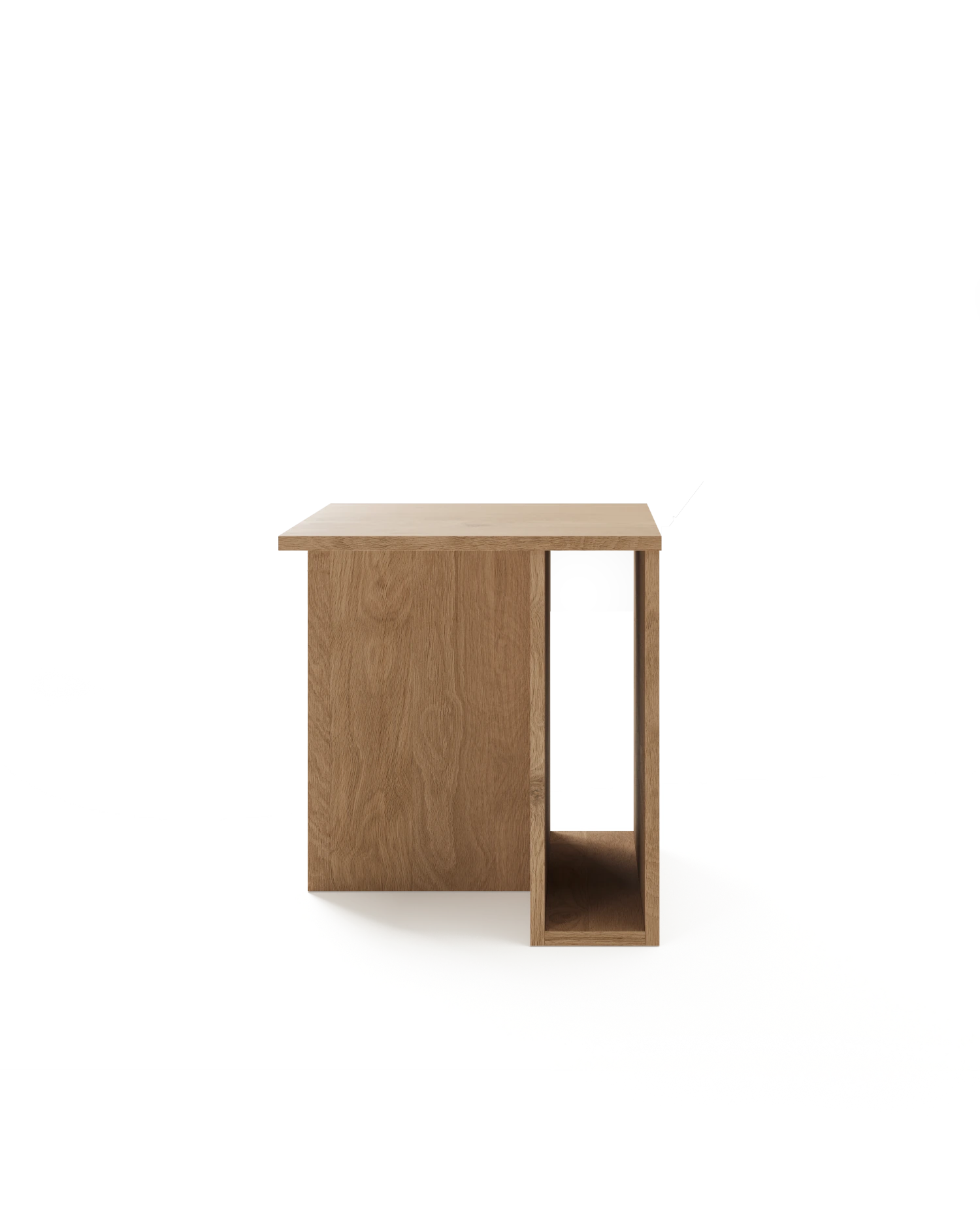 Mesa auxiliar Coveta de roble natural 42 x 42 cm