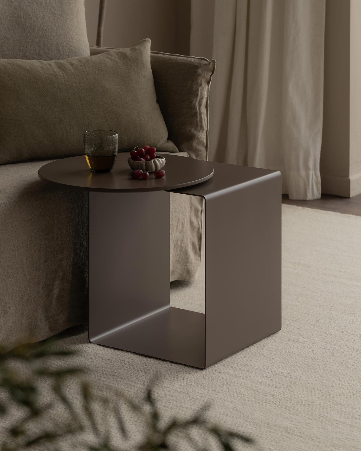 Mesa auxiliar Mia brown ø 48 cm