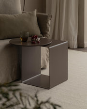 Mesa auxiliar Mia brown ø 48 cm