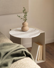 Mesa auxiliar Mia mármol Calacatta Oro ø 48 cm