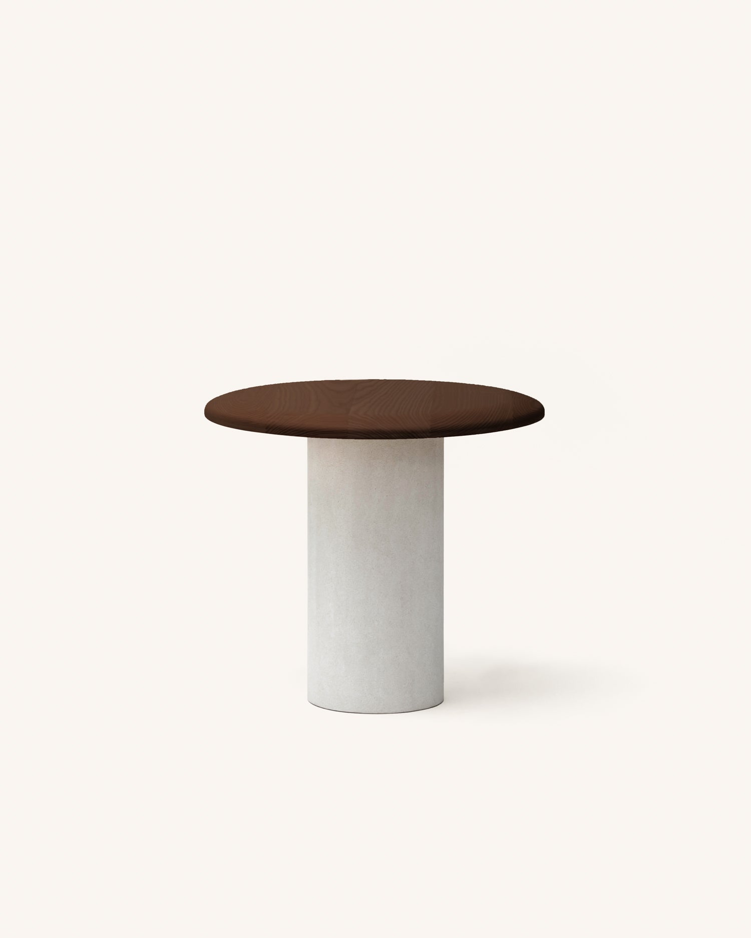 Mesa auxiliar Mini Deia de madera maciza de fresno moka ø 50 cm