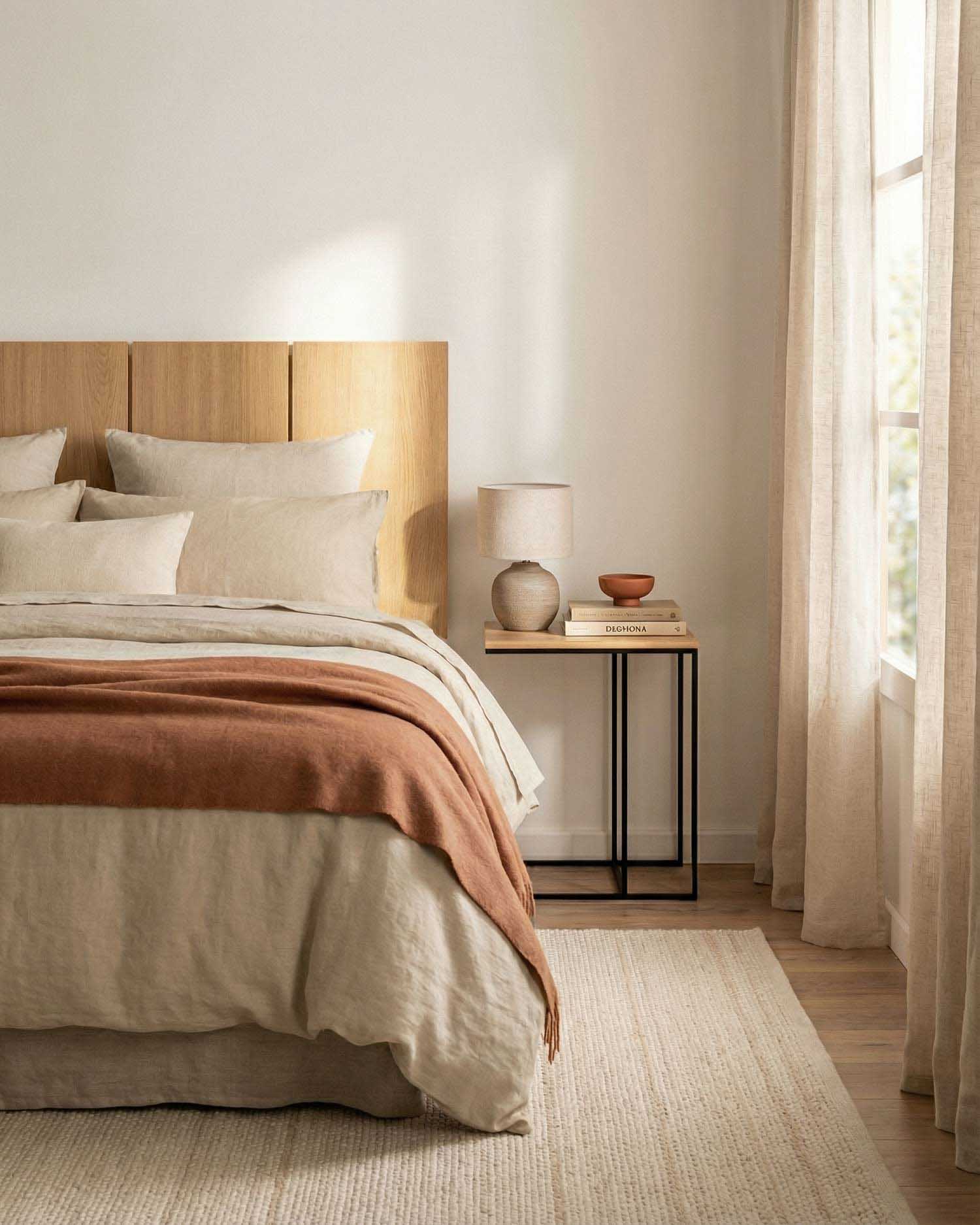 Mesa auxiliar Mini Petra de roble natural 40 x 40 cm