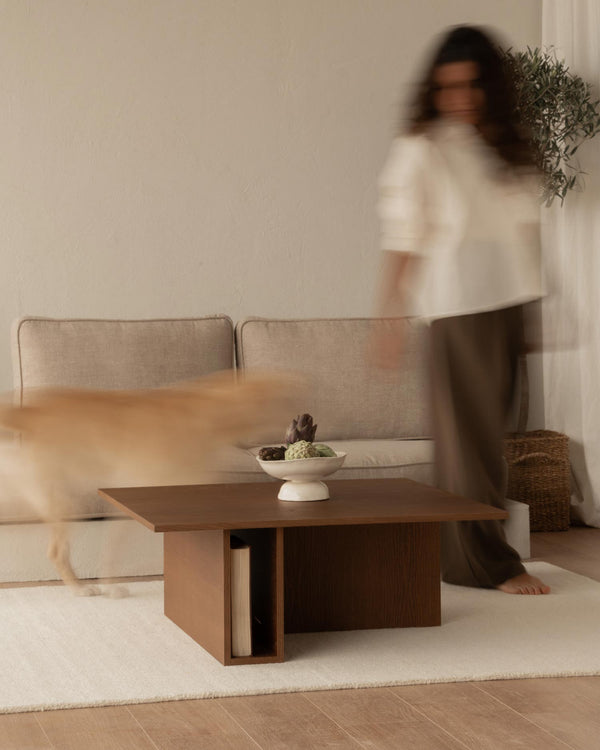 Mesa de centro Cova de roble moka 85 x 85 cm