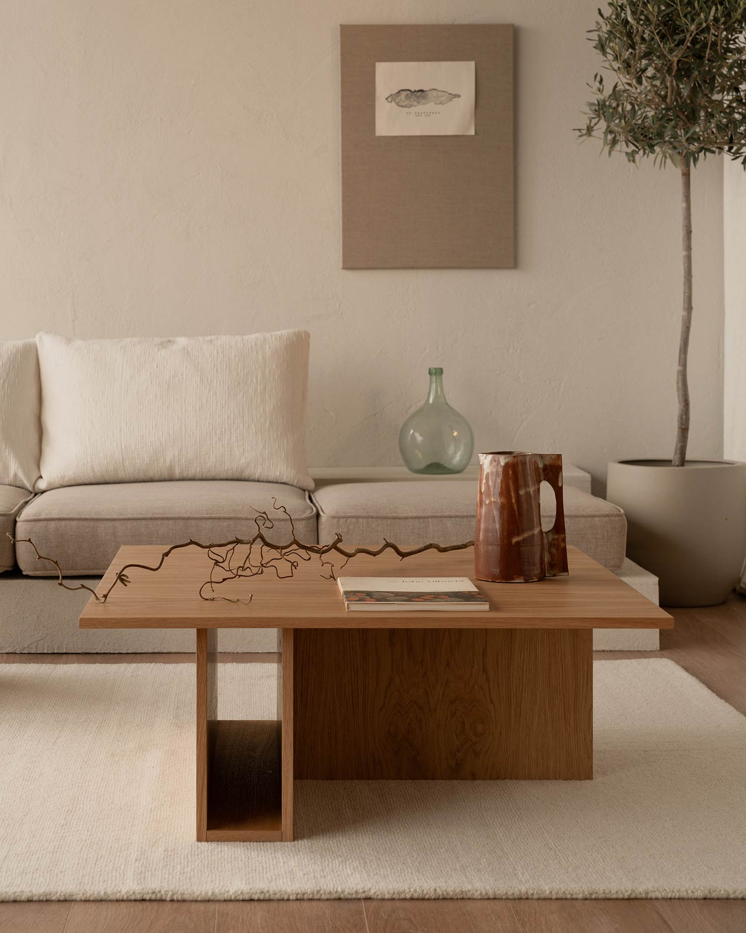 Mesa de centro Cova roble natural 85 x 85 cm