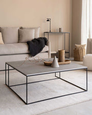 Mesa de centro Petra XL de porcelánico Cemento 100 x 100 cm