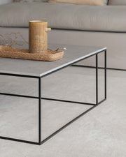 Mesa de centro Petra XL de porcelánico Cemento 100 x 100 cm