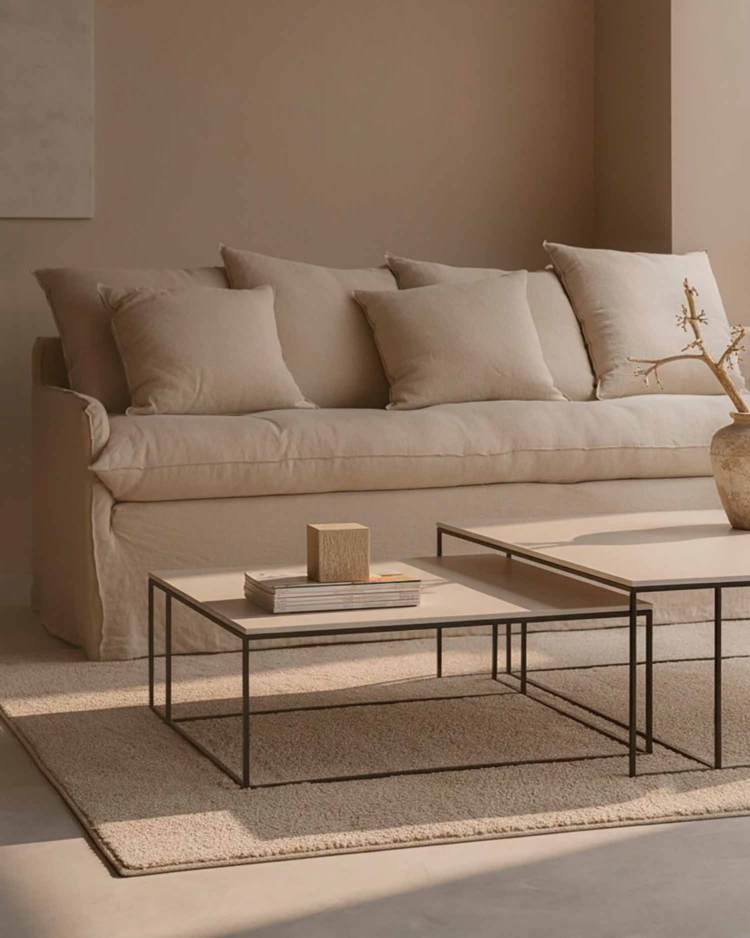 Mesa de centro Petra porcelánico Duna 80 x 80 cm