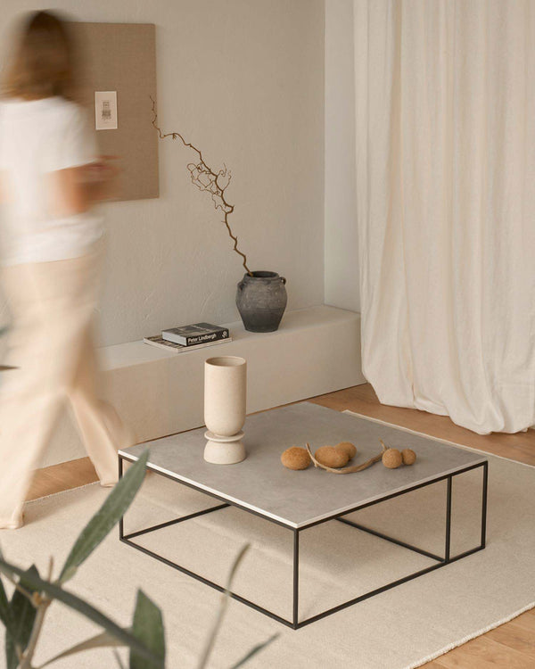 Mesa de centro Petra de porcelánico Cemento 80 x 80 cm