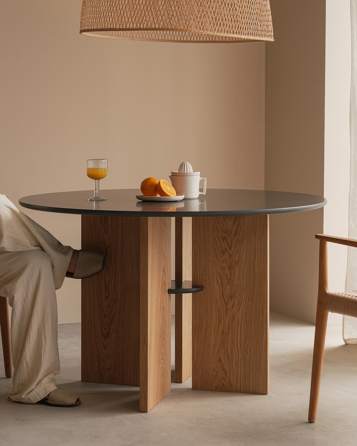 Mesa de comedor Figa antracita ø 120 cm