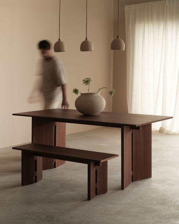 Mesa de comedor Kyo de roble moka 180 x 90 cm