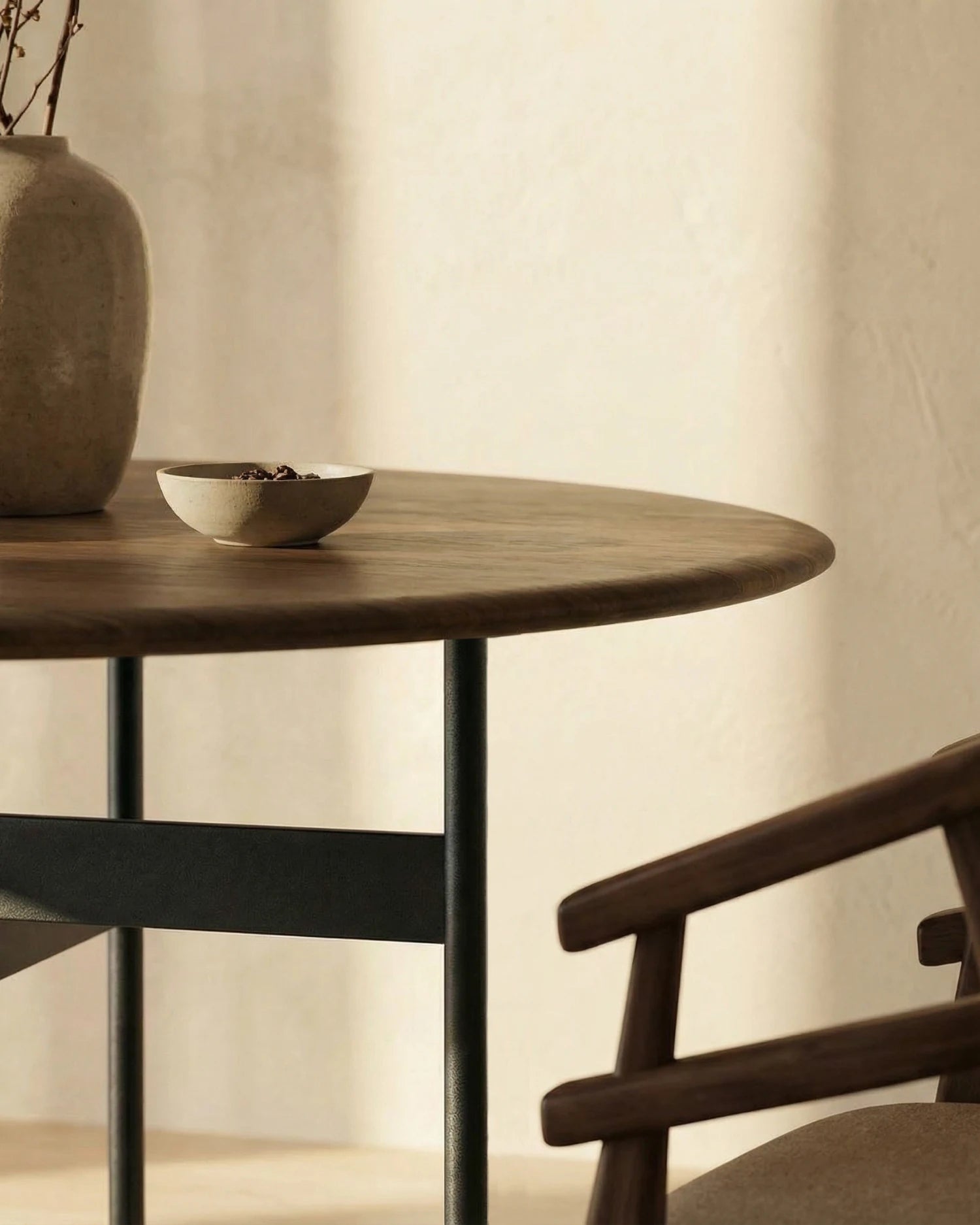 Mesa de comedor Tala de roble moka ø 120