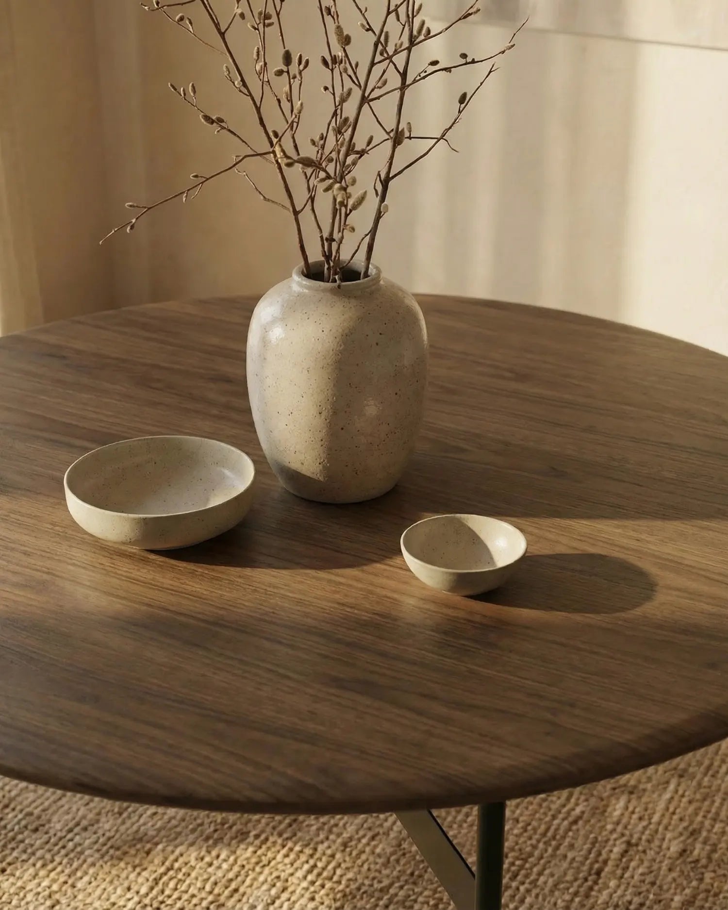 Mesa de comedor Tala de madera maciza de roble moka ø 120 x 74 cm