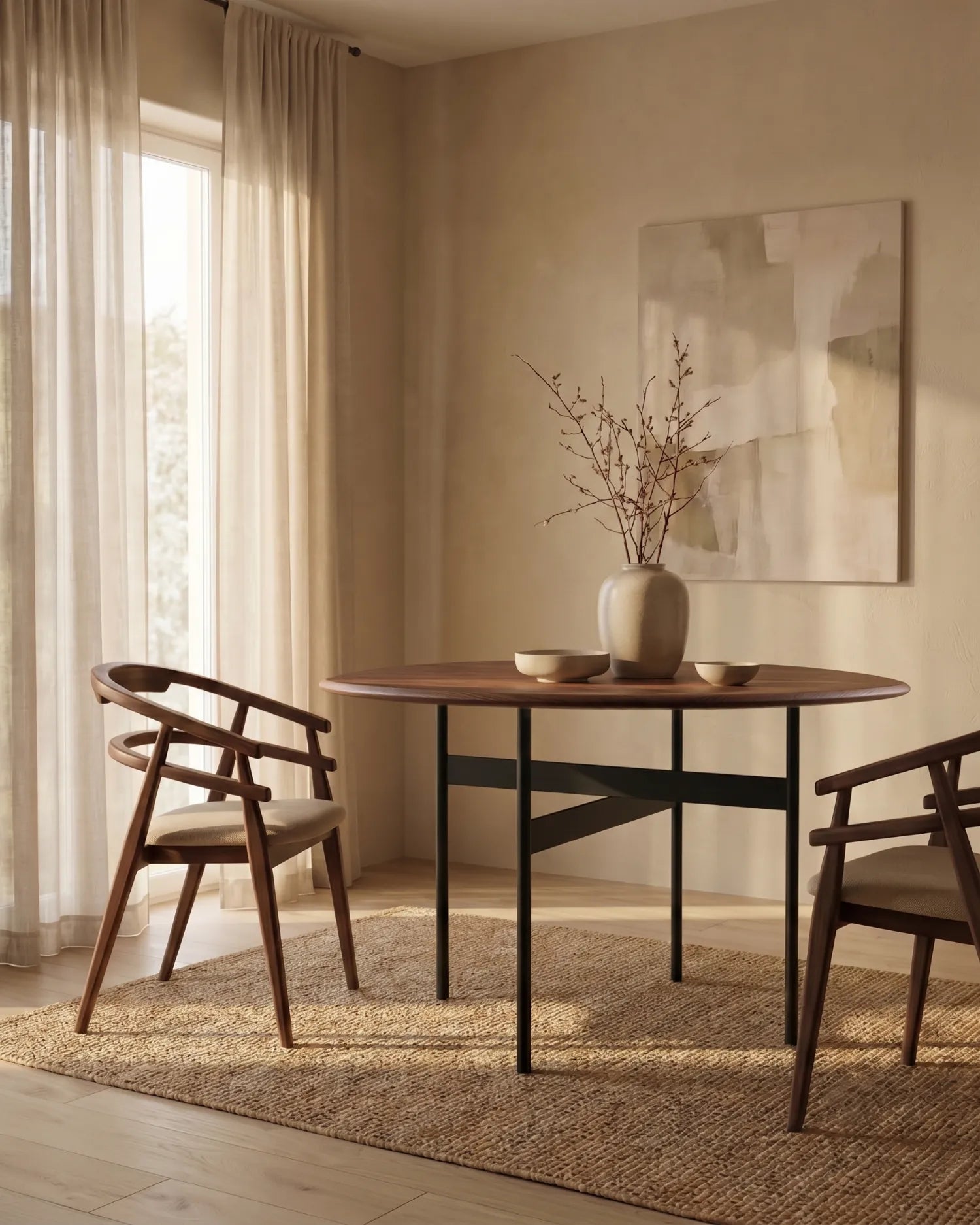 Mesa de comedor Tala de roble moka ø 120 cm