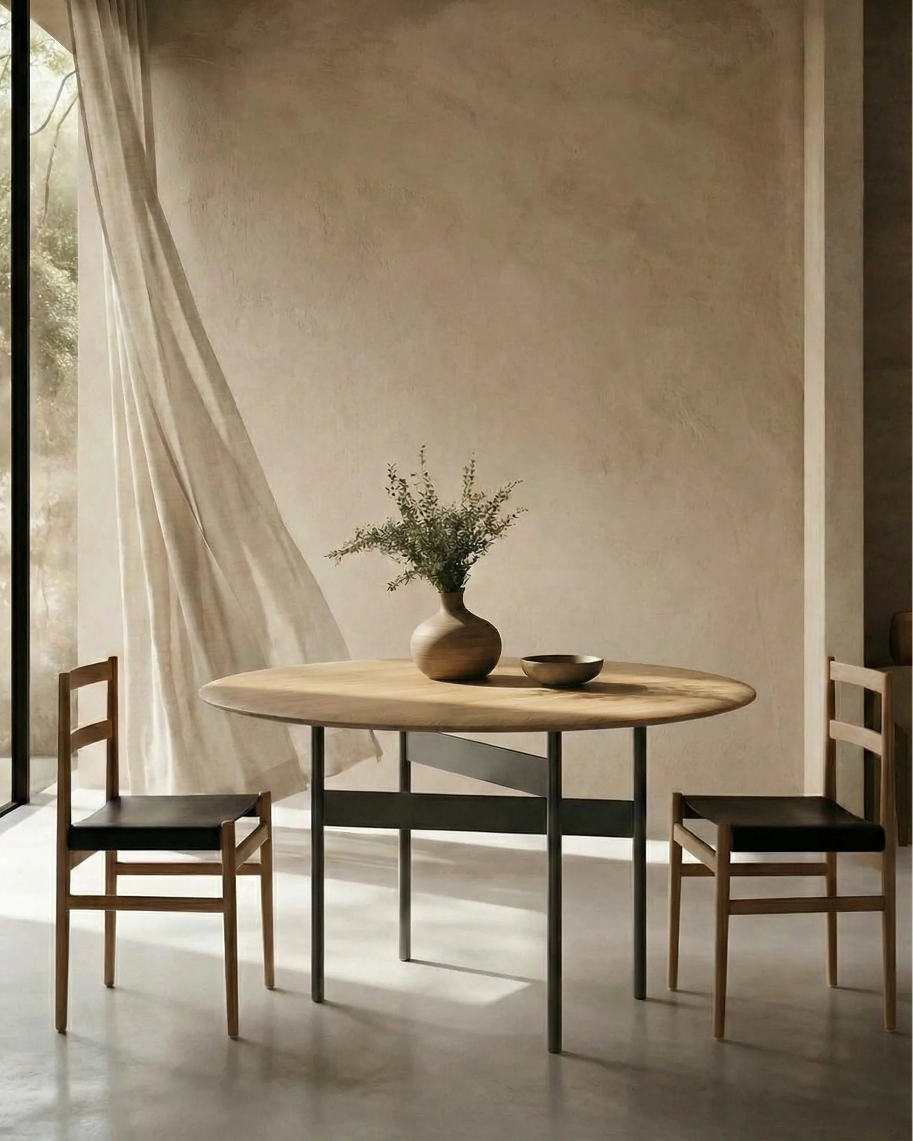 Mesa de comedor Tala con madera maciza de roble natural ø 120 x 74 cm