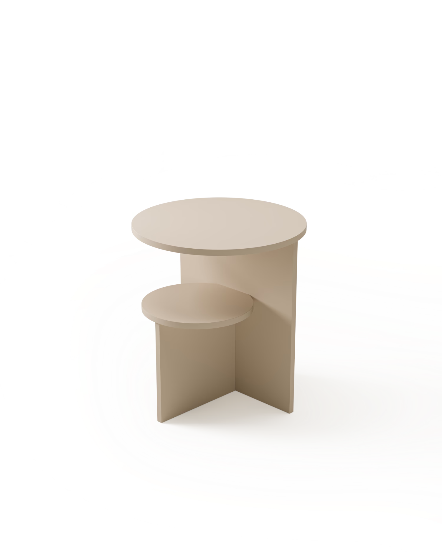 Pack de 2 mesitas de noche Aura beige ø 40 cm