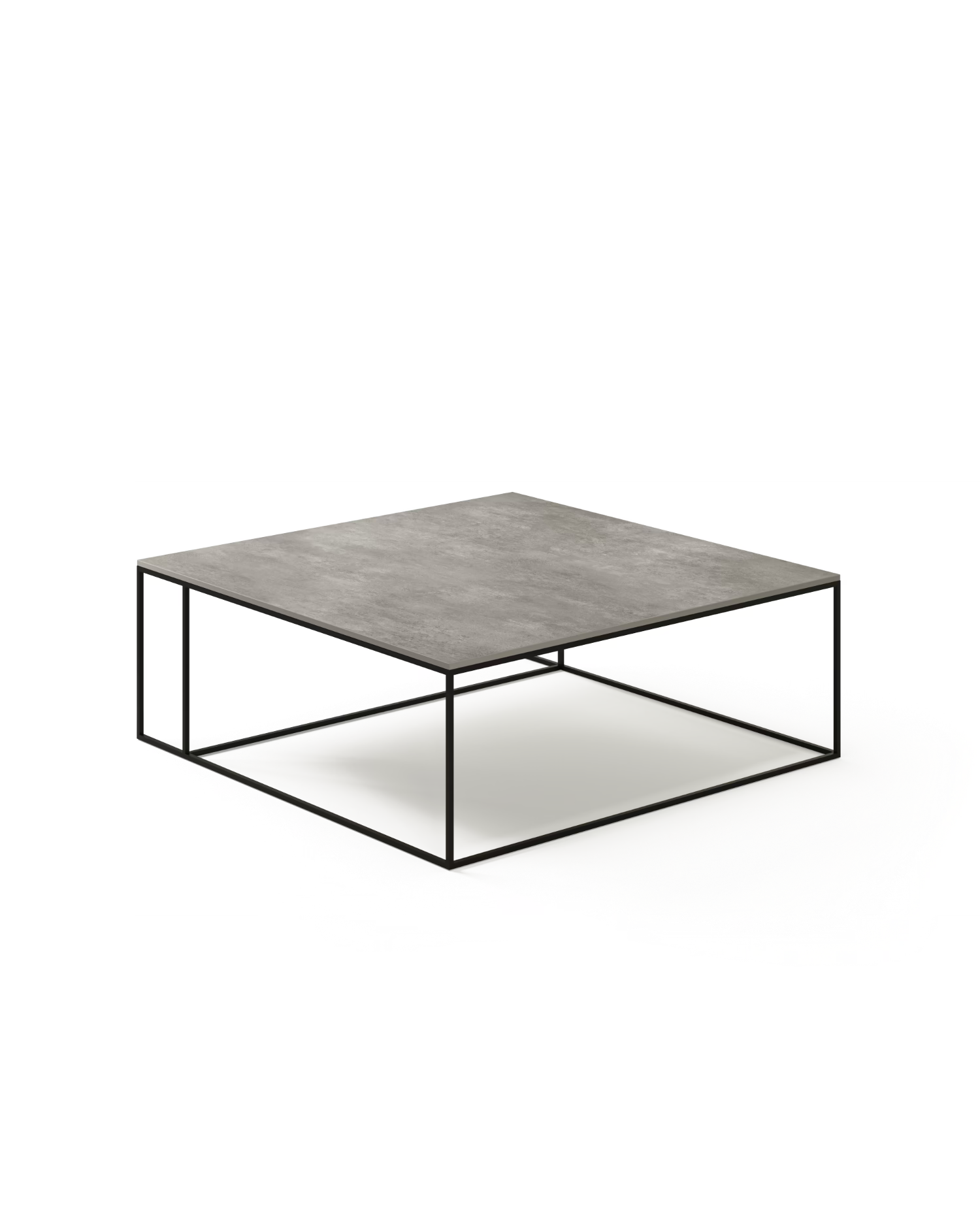 Mesa de centro Petra XL porcelánico Cemento 100 x 100 cm