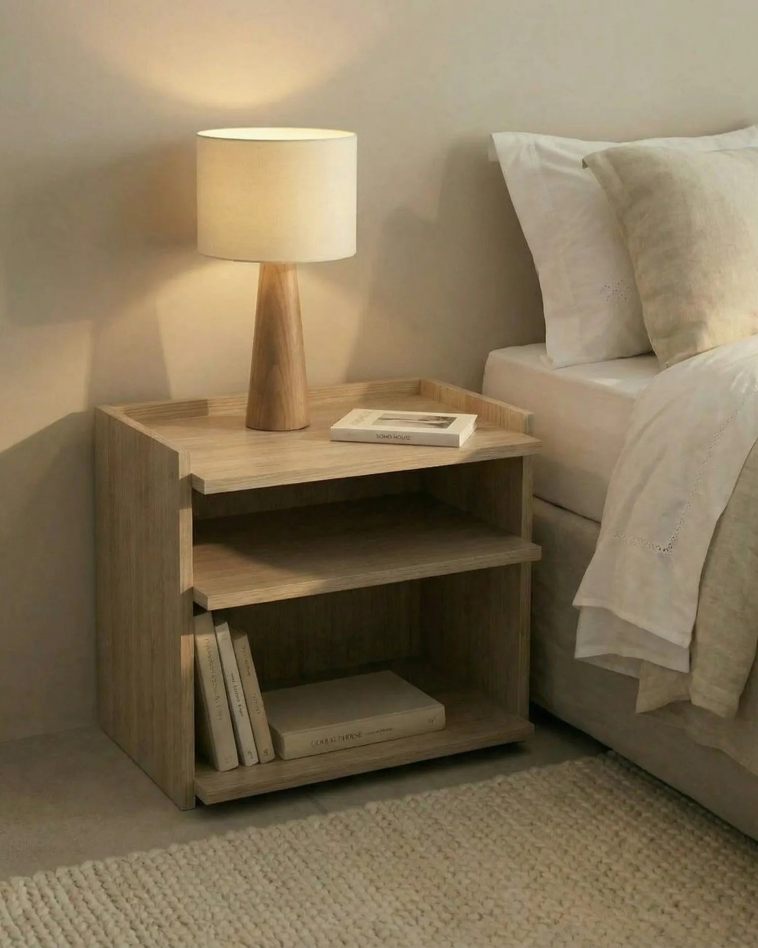 Mesita de noche Caló roble nude 50 x 45 cm