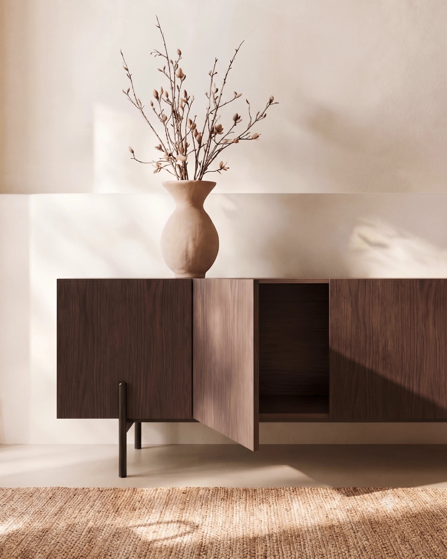 Mueble de TV Fora de roble moka 160 x 40 cm