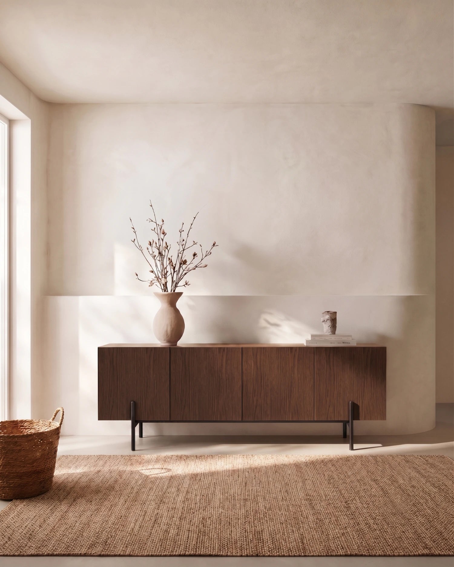 Mueble de TV Fora de roble moka 160 x 40 cm