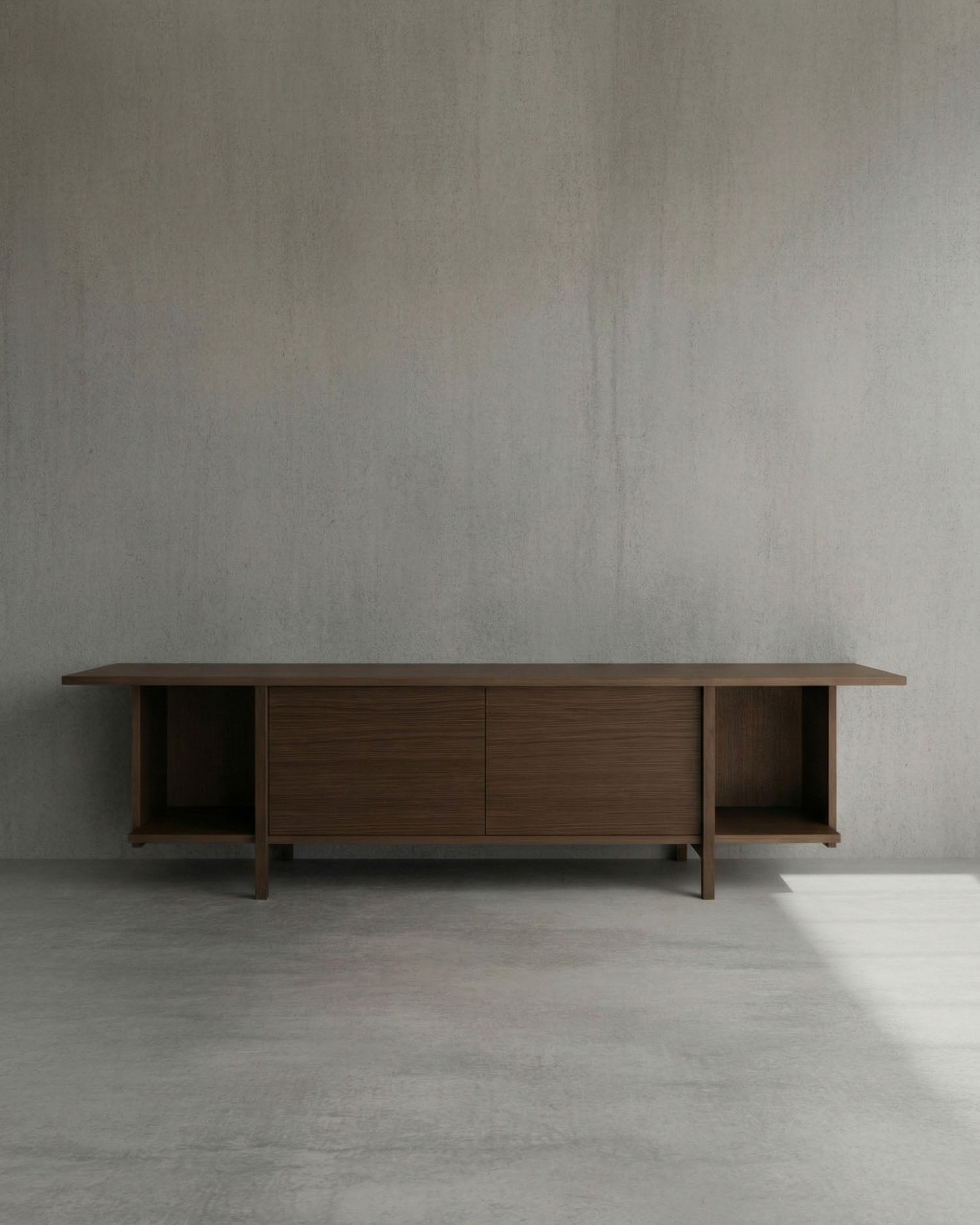 Mueble de TV Kai de roble moka 190 x 43,5 cm