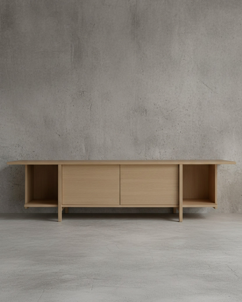 Mueble de TV Kai de roble nude 190 x 40 cm