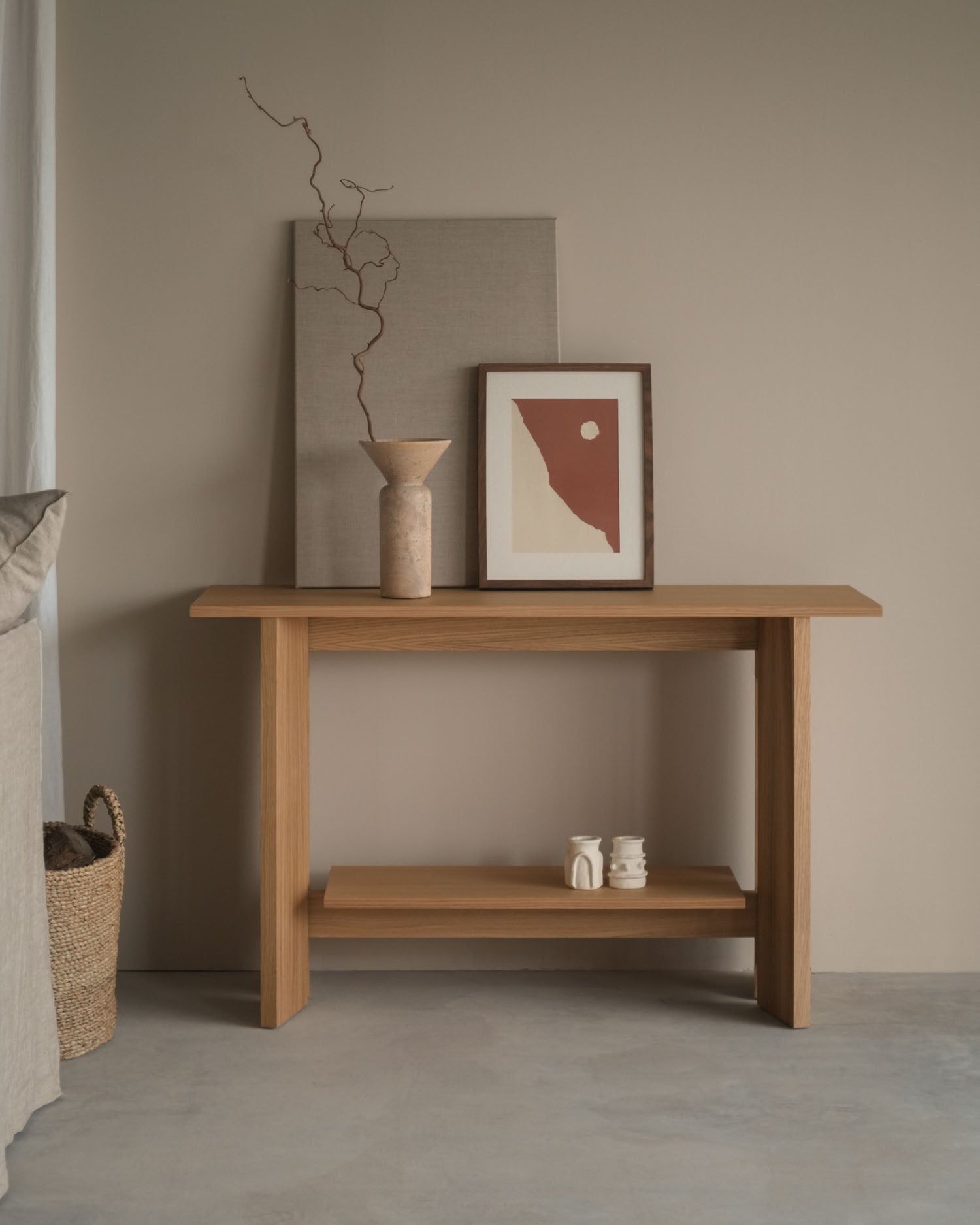 Recibidor Kyo de roble natural 120 x 40 cm