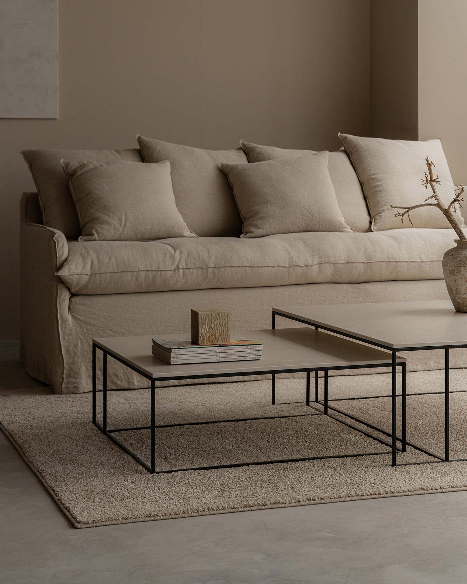 Mesa de centro Petra XL duna 100 x 100 cm