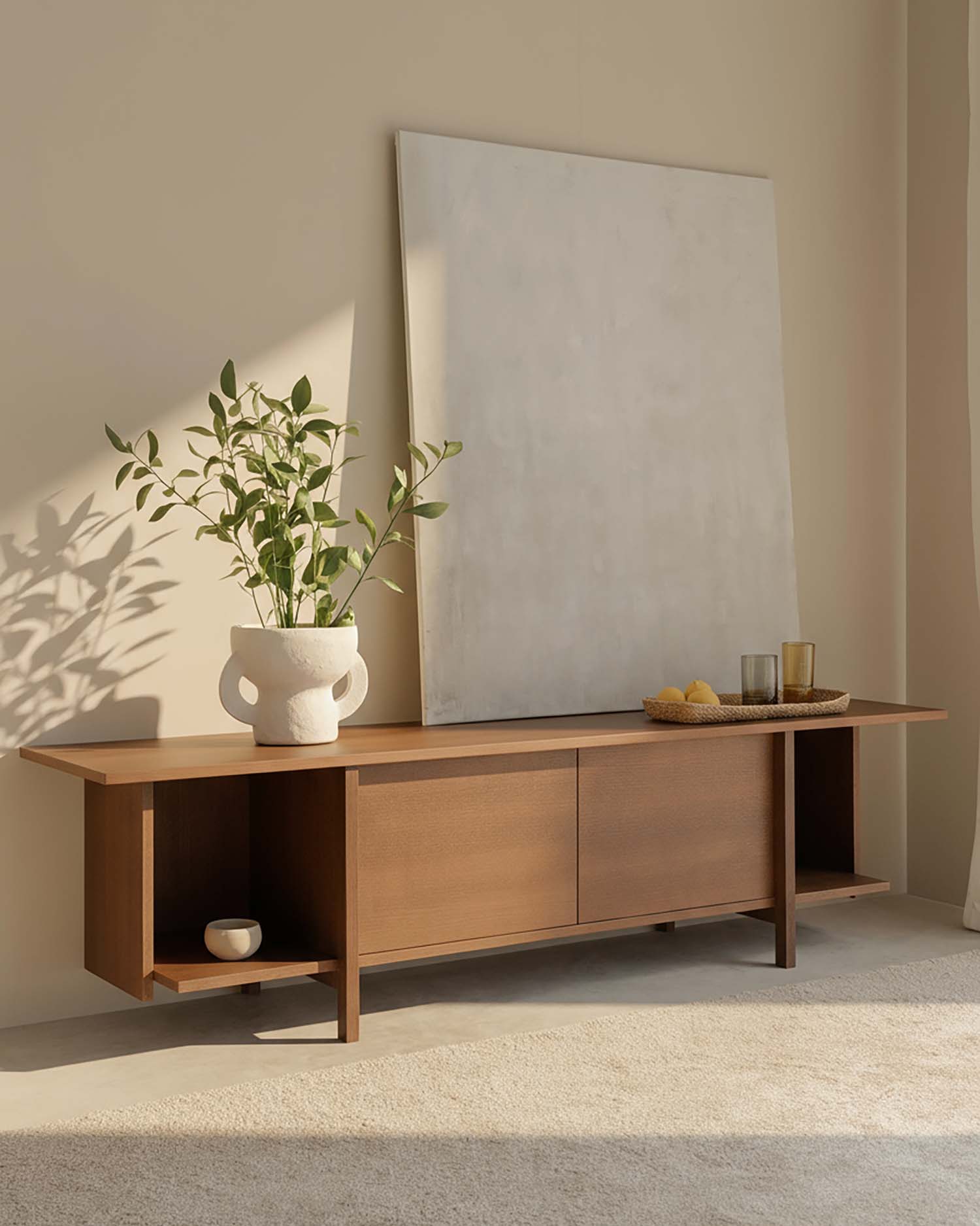 Mueble de TV Kai roble moka 190 x 43,5 cm